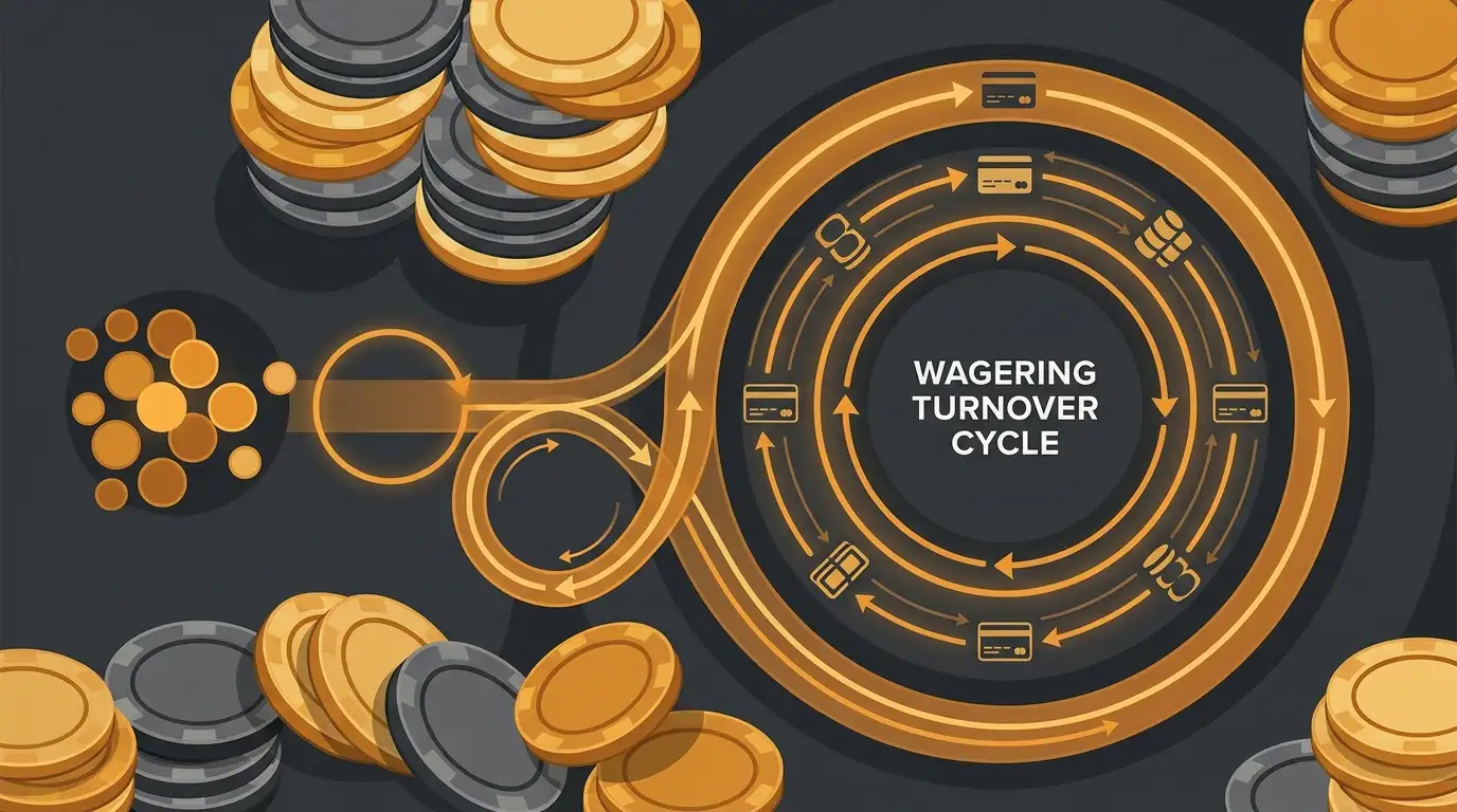 Abstract wagering turnover layers around a deposit and bonus pool