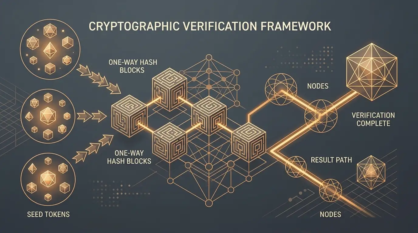 Abstract cryptographic hash and seed verification flow